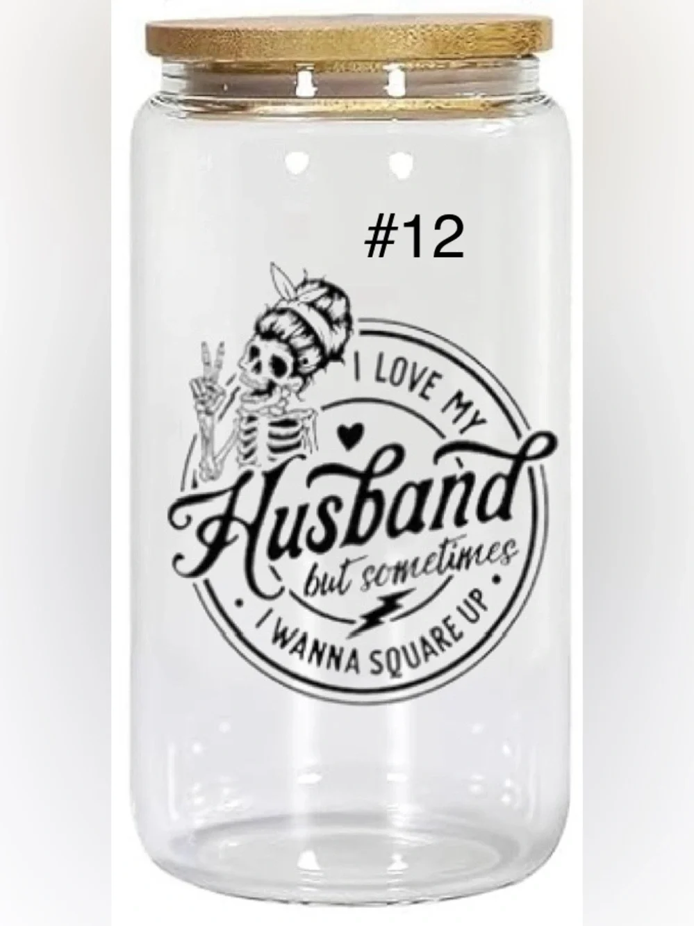 Buy now* 16 ounce glass tumbler sassy skeleton - Picture 13 of 15